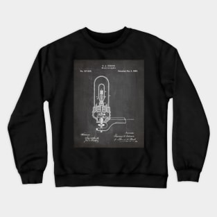 Light Bulb Patent - Industrial Design Housewarming Art - Black Chalkboard Crewneck Sweatshirt